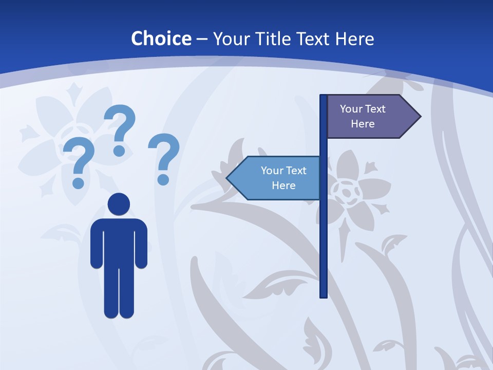 Floral Design In Blue Stock Vector Illustration: PowerPoint Template