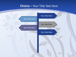 Floral Design In Blue Stock Vector Illustration: PowerPoint Template