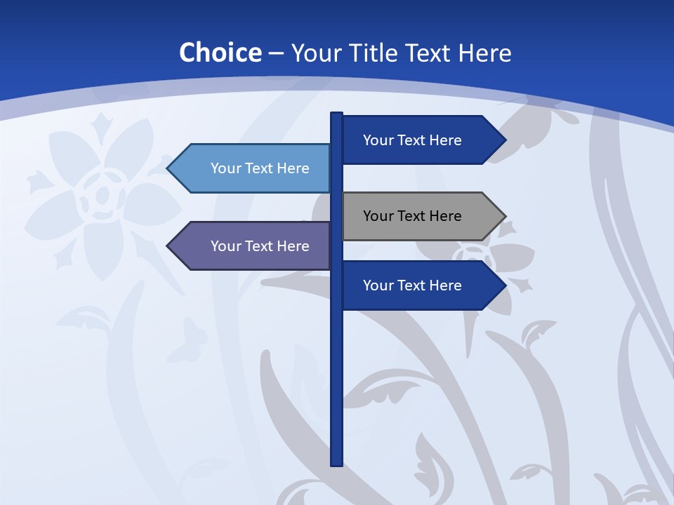 Floral Design In Blue Stock Vector Illustration: PowerPoint Template