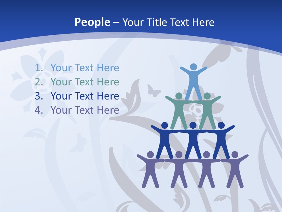 Floral Design In Blue Stock Vector Illustration: PowerPoint Template