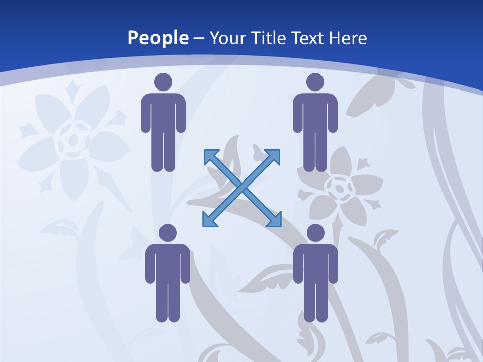 Floral Design In Blue Stock Vector Illustration: PowerPoint Template