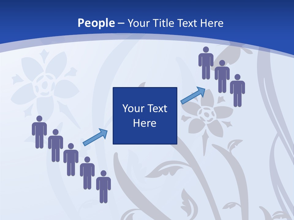 Floral Design In Blue Stock Vector Illustration: PowerPoint Template