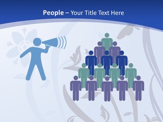 Floral Design In Blue Stock Vector Illustration: PowerPoint Template