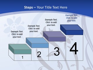 Floral Design In Blue Stock Vector Illustration: PowerPoint Template