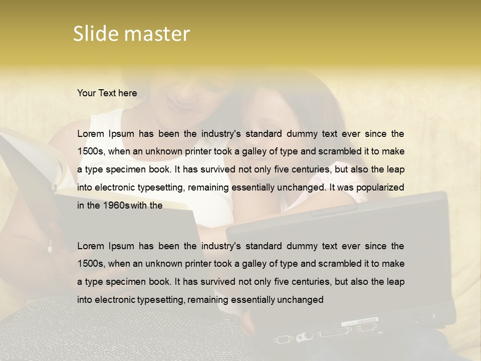 Photo Of A Woman With A Child Reading. PowerPoint Template