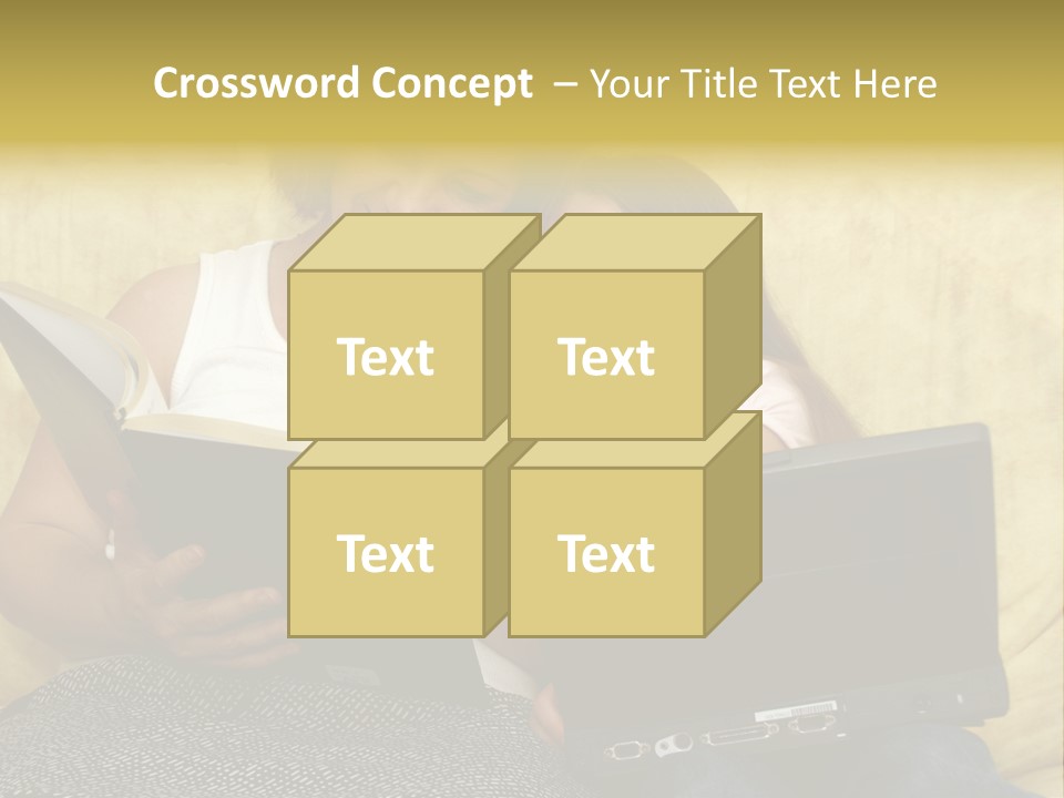 Photo Of A Woman With A Child Reading. PowerPoint Template