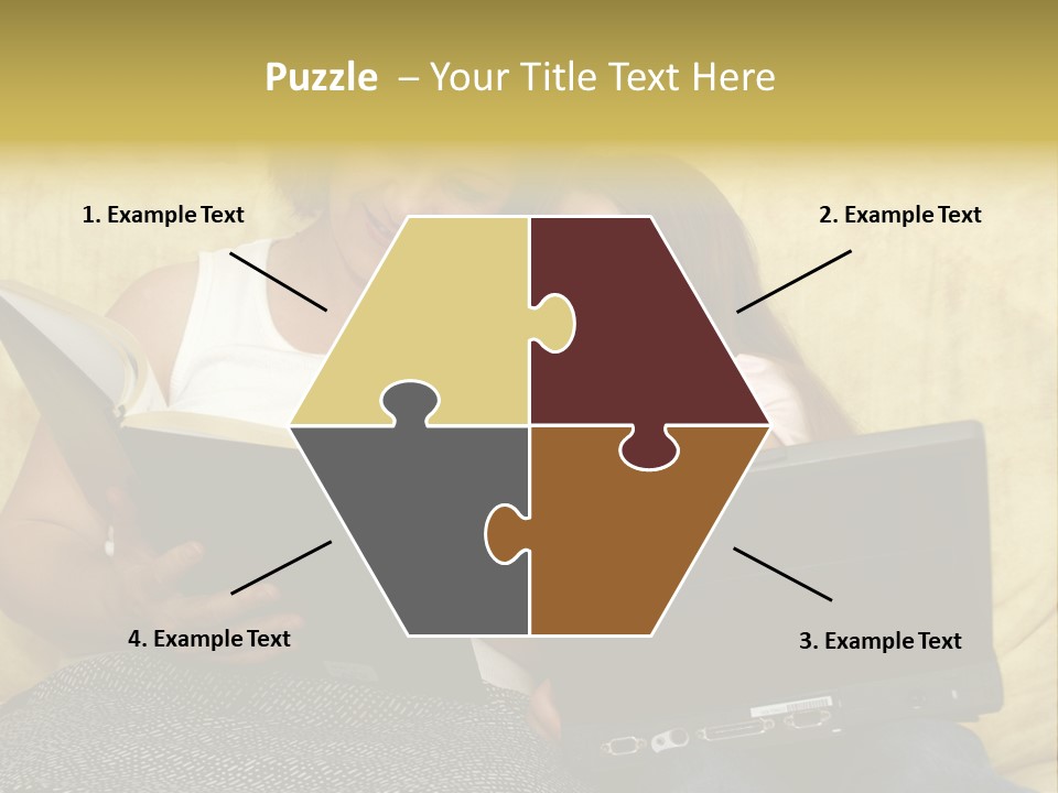 Photo Of A Woman With A Child Reading. PowerPoint Template