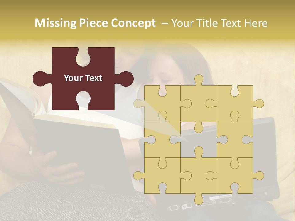 Photo Of A Woman With A Child Reading. PowerPoint Template