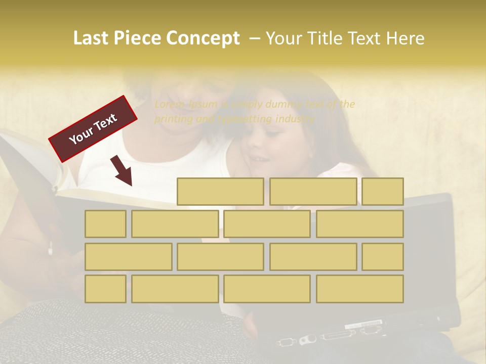 Photo Of A Woman With A Child Reading. PowerPoint Template