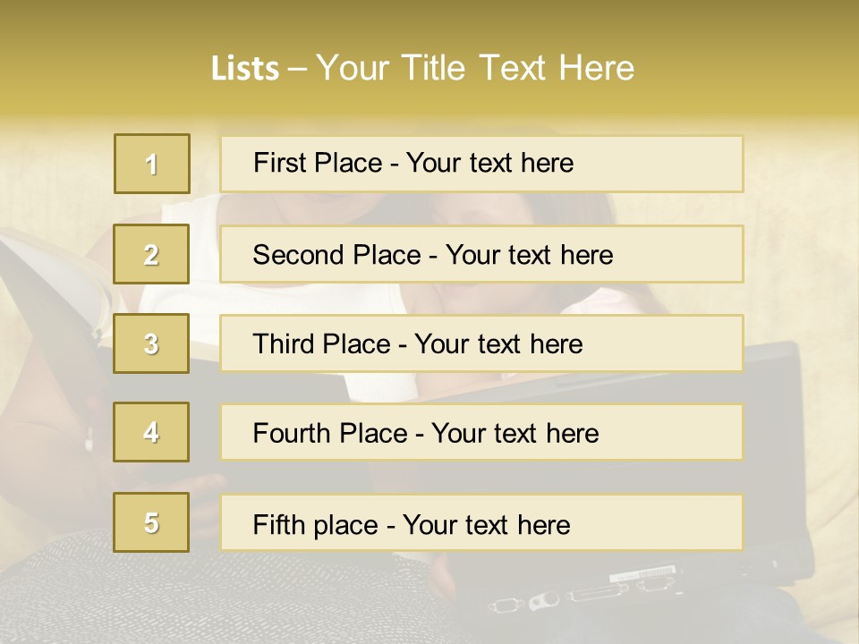Photo Of A Woman With A Child Reading. PowerPoint Template