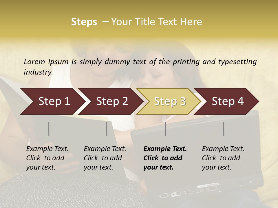 Photo Of A Woman With A Child Reading. PowerPoint Template
