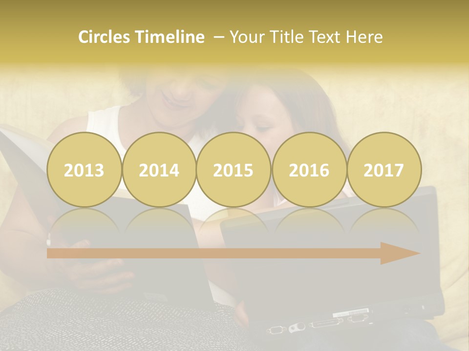 Photo Of A Woman With A Child Reading. PowerPoint Template