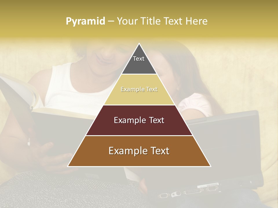 Photo Of A Woman With A Child Reading. PowerPoint Template