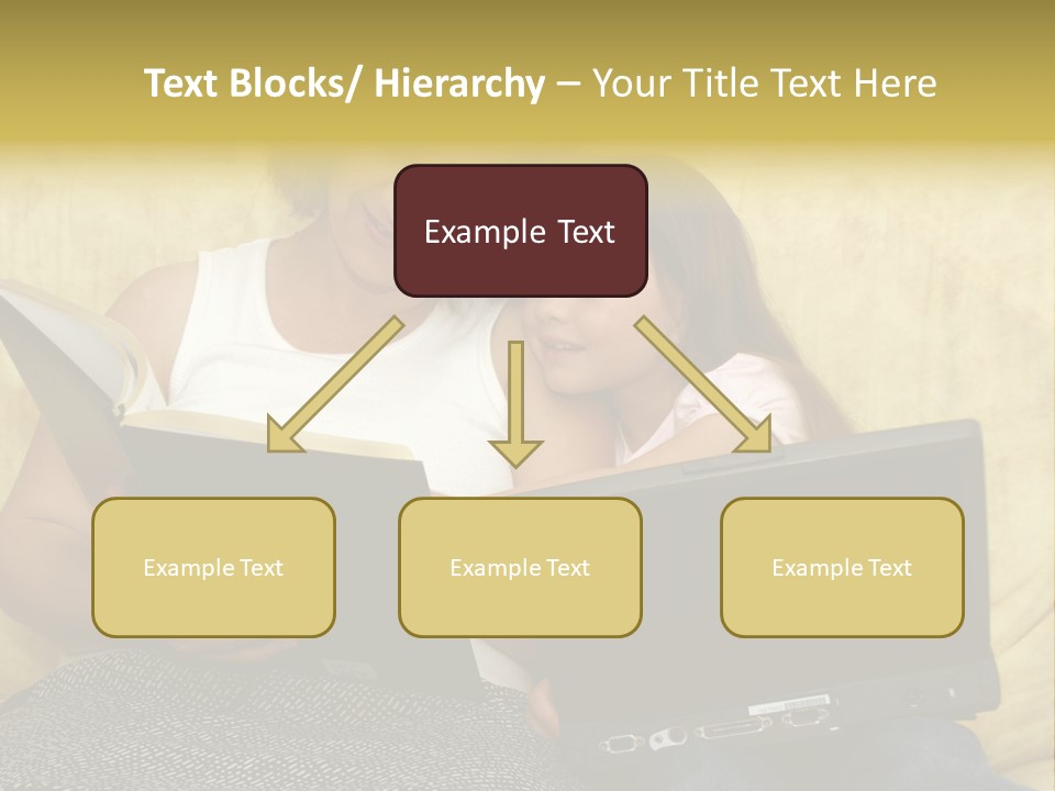Photo Of A Woman With A Child Reading. PowerPoint Template