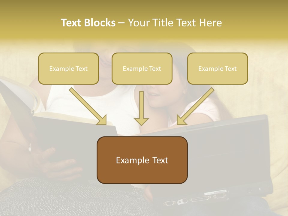 Photo Of A Woman With A Child Reading. PowerPoint Template