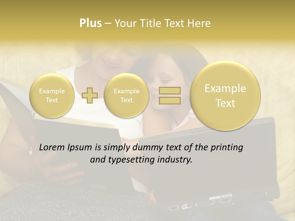 Photo Of A Woman With A Child Reading. PowerPoint Template