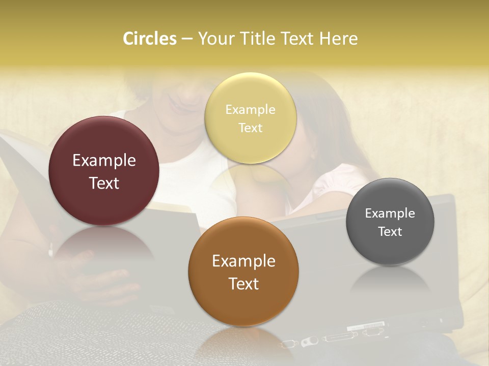 Photo Of A Woman With A Child Reading. PowerPoint Template