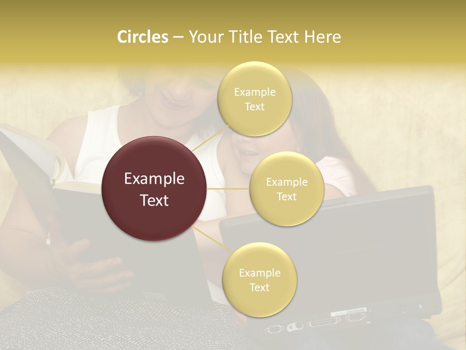 Photo Of A Woman With A Child Reading. PowerPoint Template