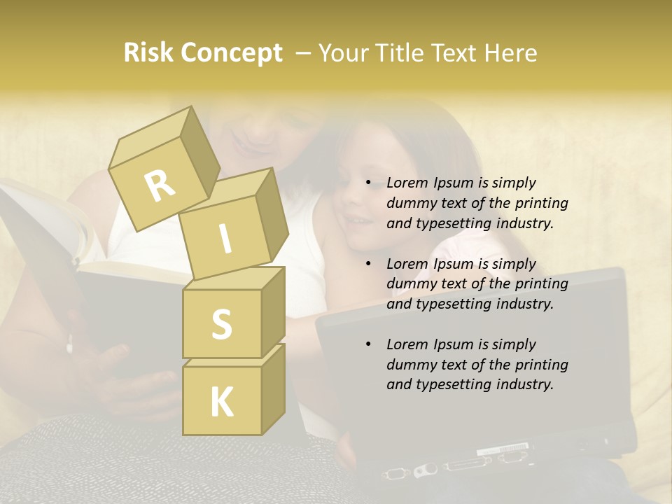 Photo Of A Woman With A Child Reading. PowerPoint Template