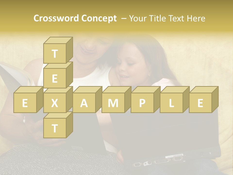 Photo Of A Woman With A Child Reading. PowerPoint Template