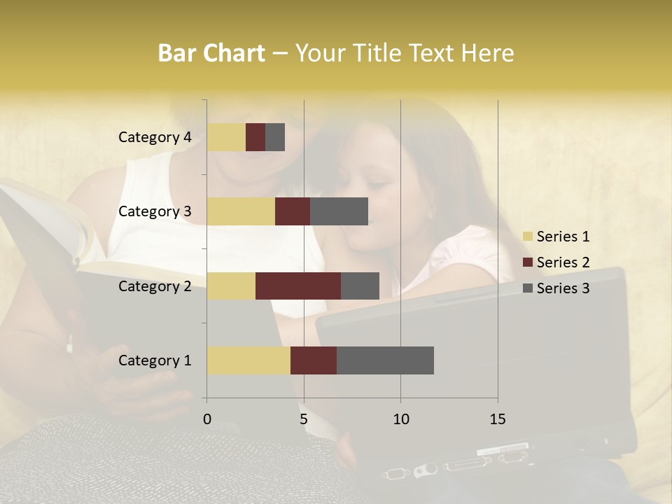 Photo Of A Woman With A Child Reading. PowerPoint Template