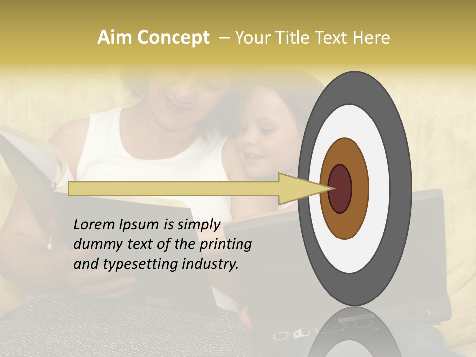 Photo Of A Woman With A Child Reading. PowerPoint Template