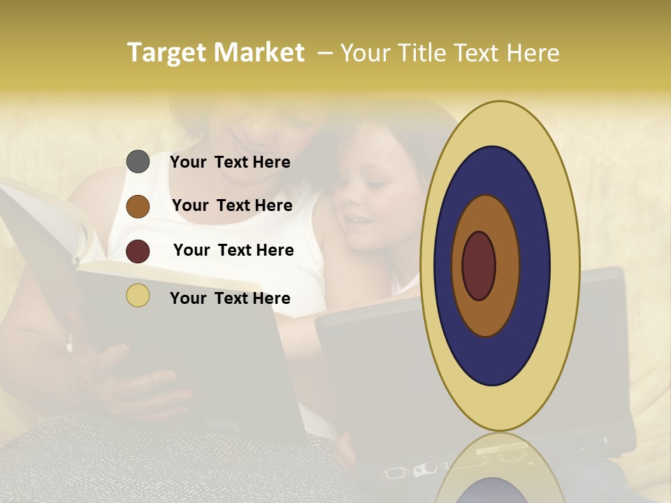 Photo Of A Woman With A Child Reading. PowerPoint Template