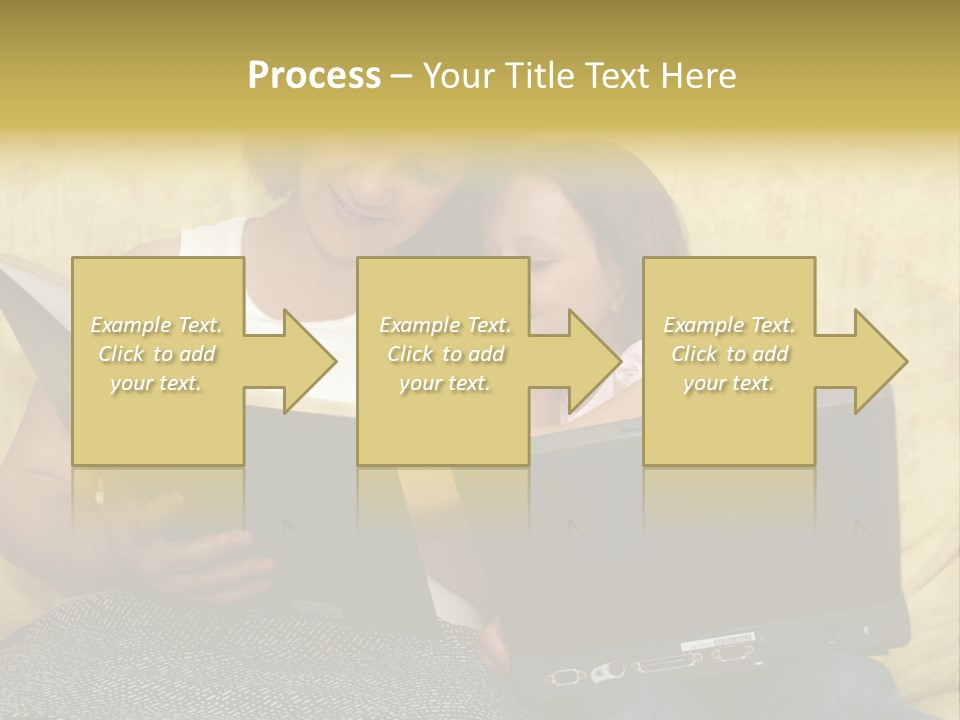 Photo Of A Woman With A Child Reading. PowerPoint Template