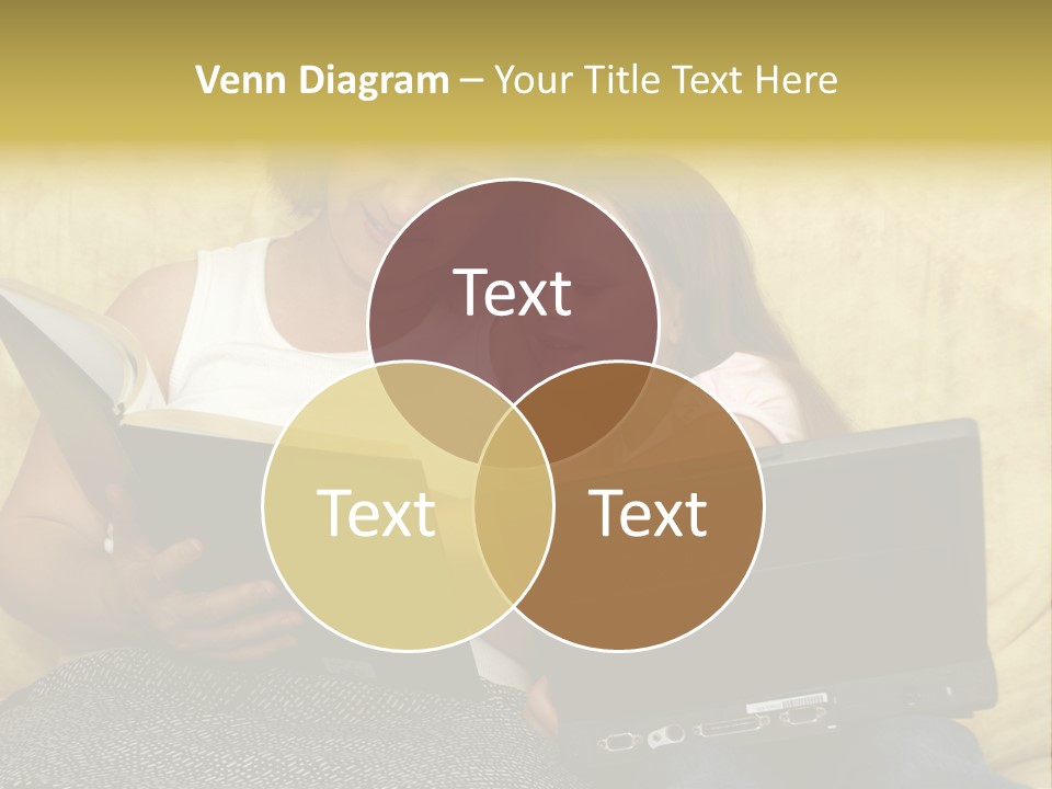 Photo Of A Woman With A Child Reading. PowerPoint Template