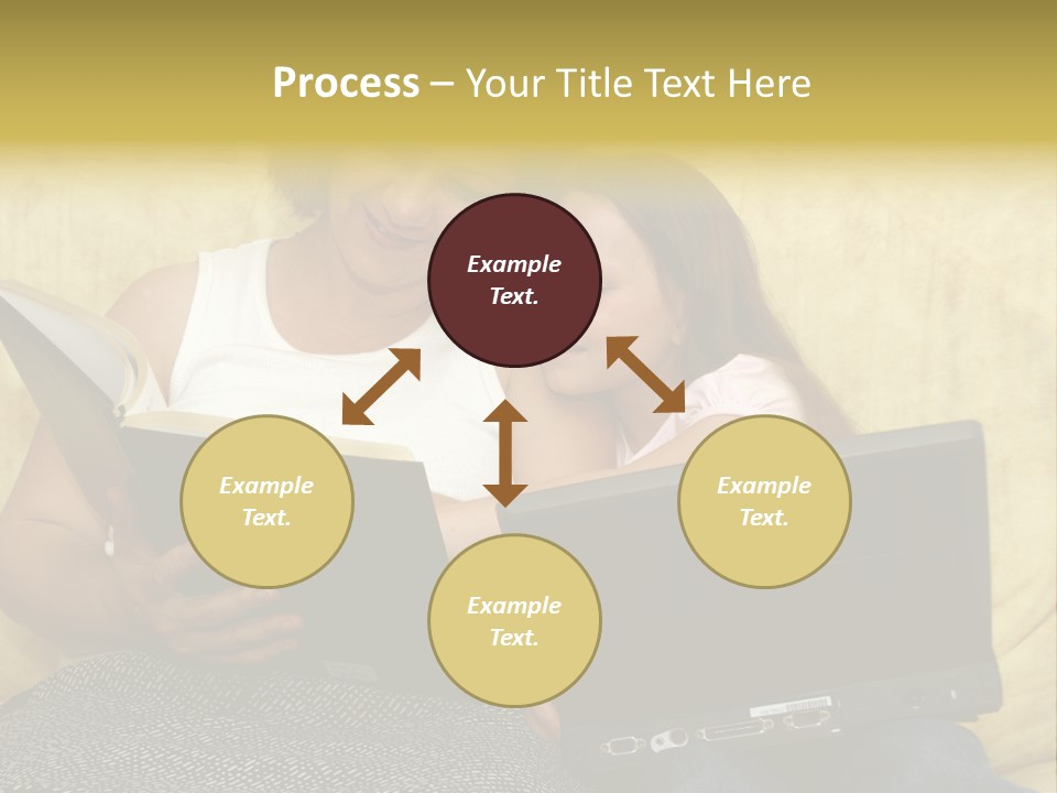 Photo Of A Woman With A Child Reading. PowerPoint Template