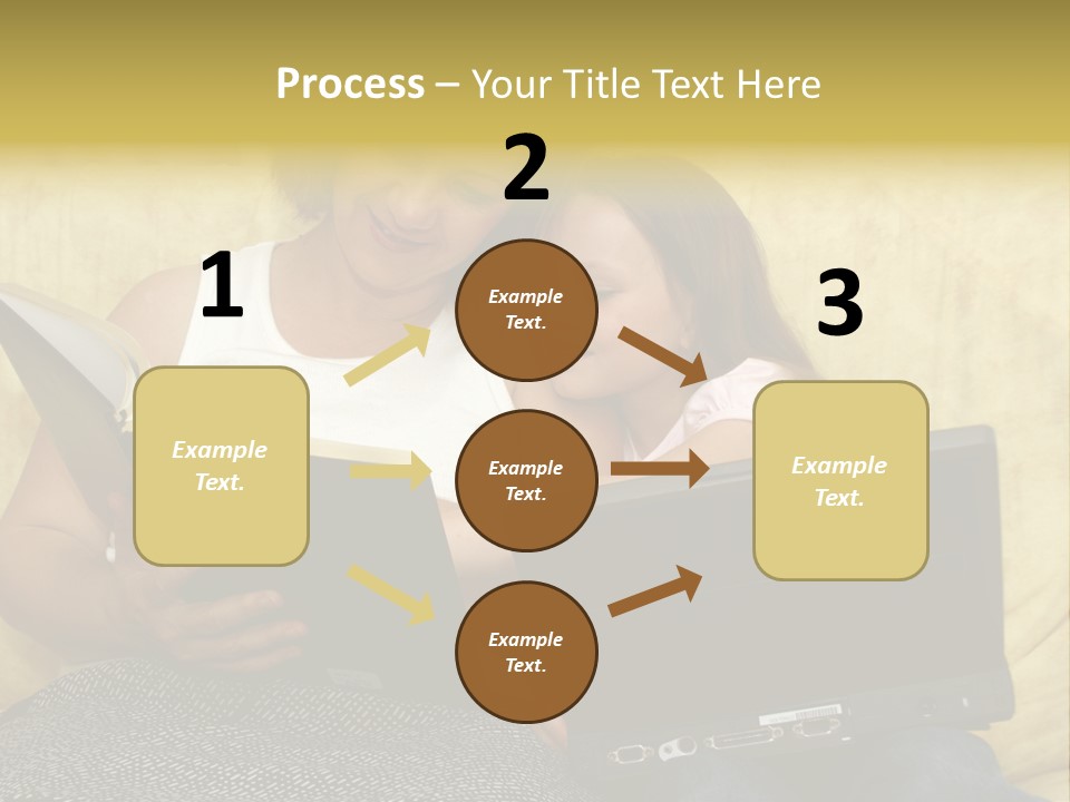 Photo Of A Woman With A Child Reading. PowerPoint Template