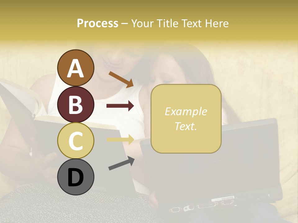 Photo Of A Woman With A Child Reading. PowerPoint Template