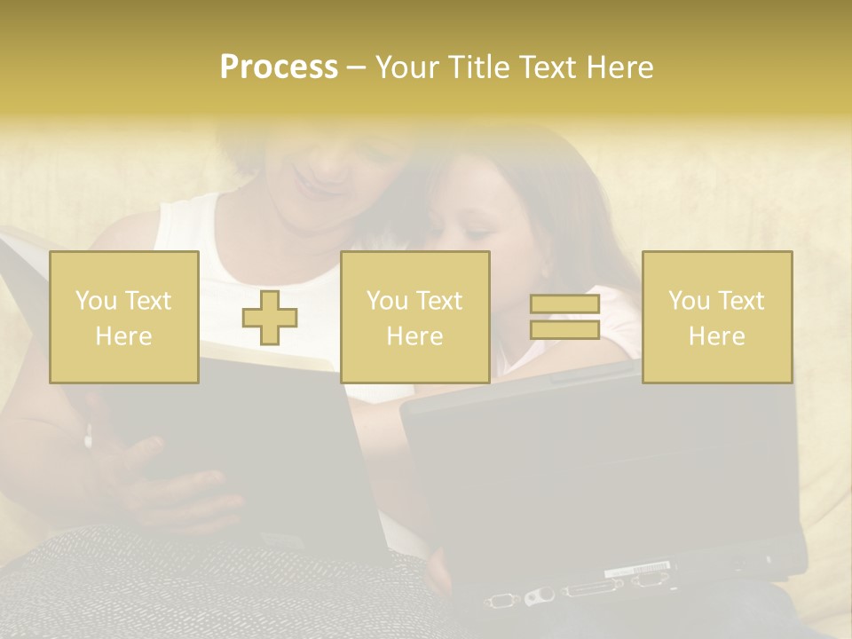 Photo Of A Woman With A Child Reading. PowerPoint Template