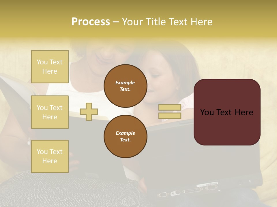 Photo Of A Woman With A Child Reading. PowerPoint Template
