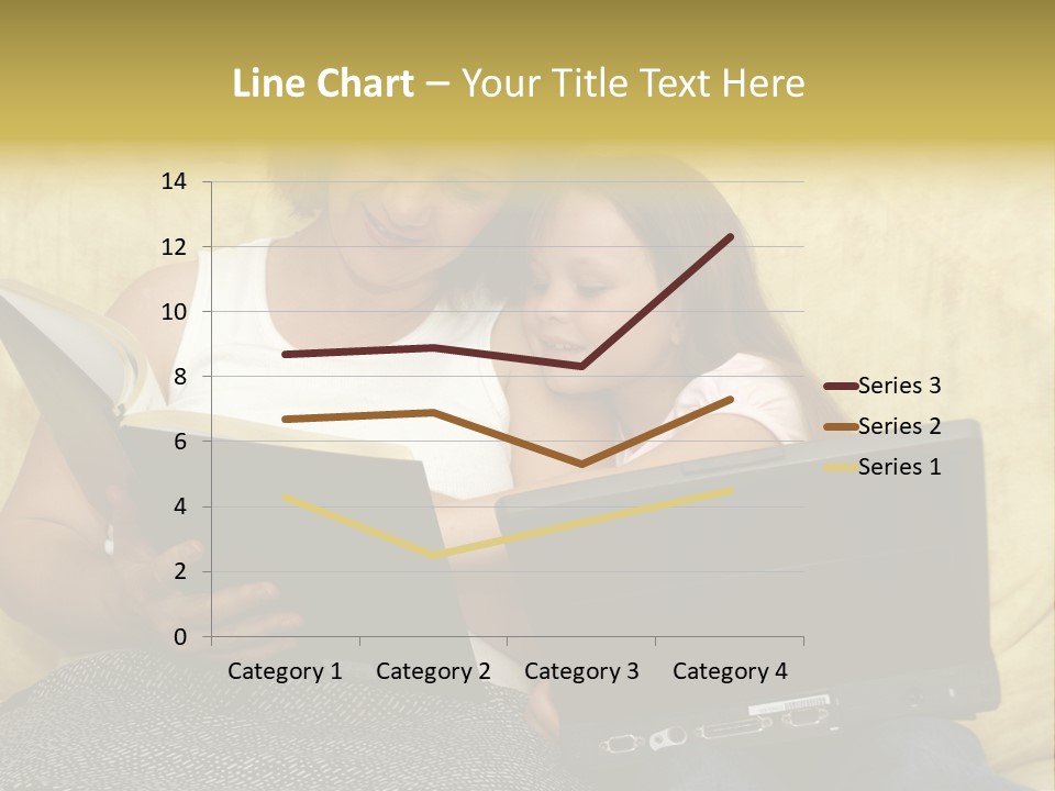 Photo Of A Woman With A Child Reading. PowerPoint Template
