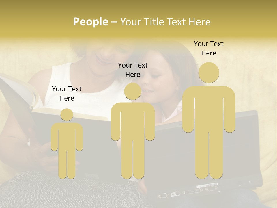 Photo Of A Woman With A Child Reading. PowerPoint Template