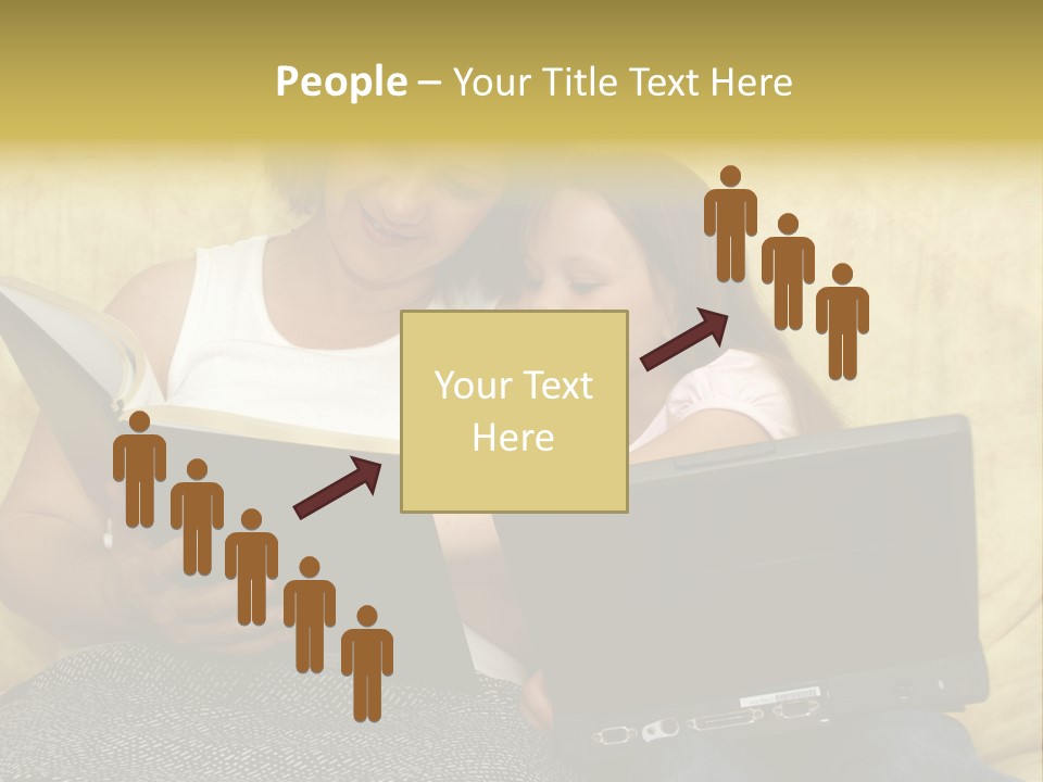 Photo Of A Woman With A Child Reading. PowerPoint Template