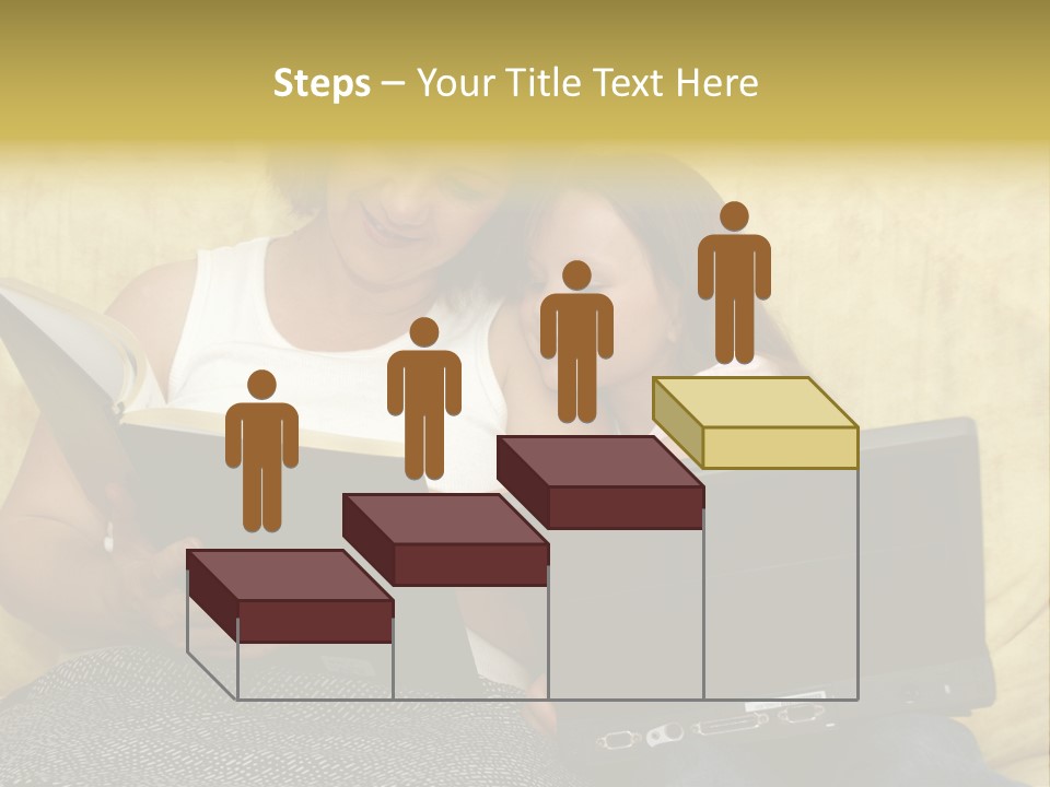 Photo Of A Woman With A Child Reading. PowerPoint Template