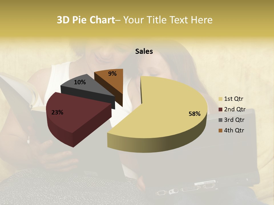 Photo Of A Woman With A Child Reading. PowerPoint Template