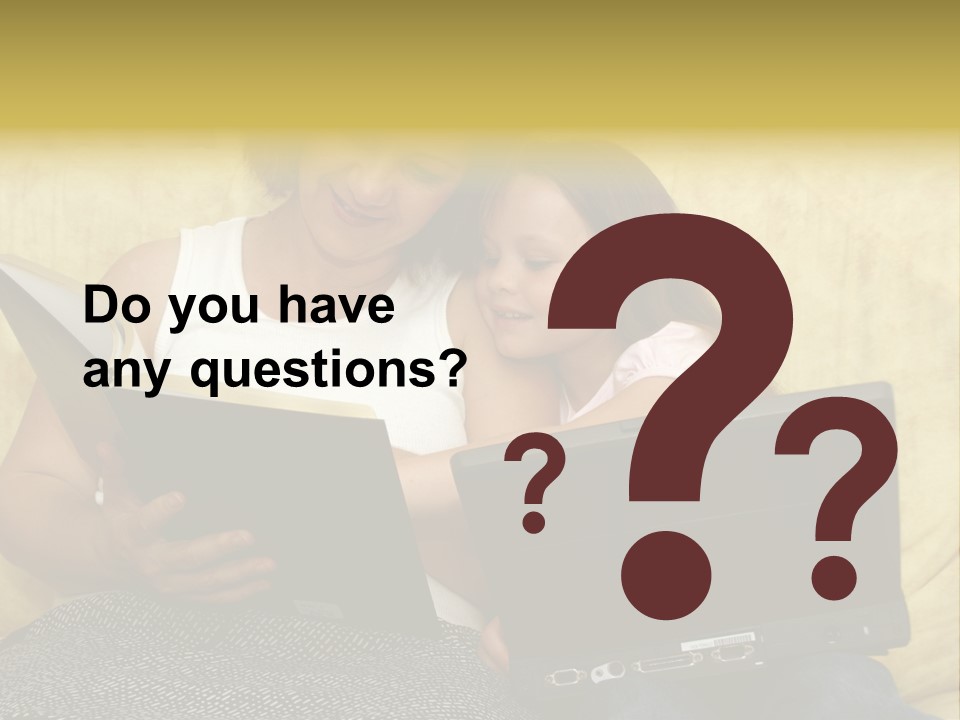 Photo Of A Woman With A Child Reading. PowerPoint Template