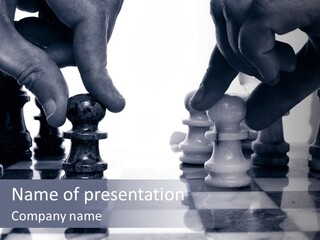 Two Players Facing Off On The Chess Board PowerPoint Template