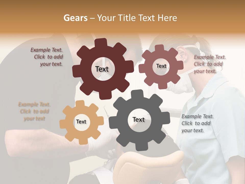 Young Female Patient Takes A Dental Attendance In The Dentist's Office. PowerPoint Template