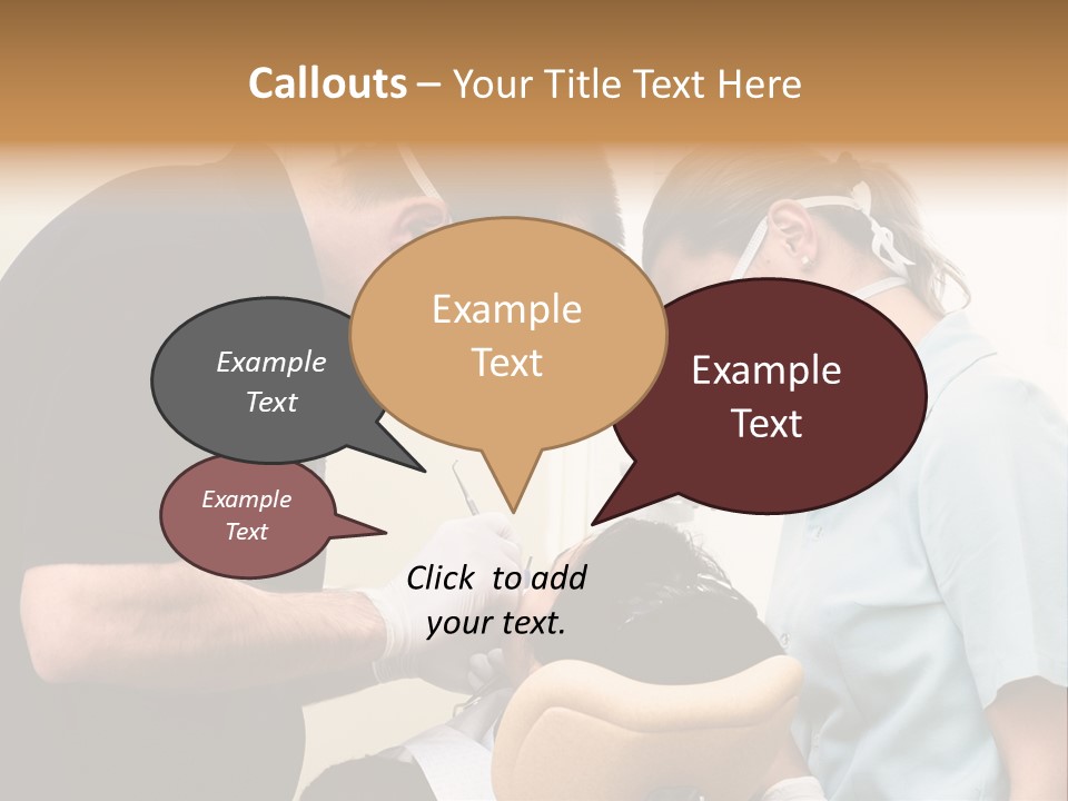 Young Female Patient Takes A Dental Attendance In The Dentist's Office. PowerPoint Template