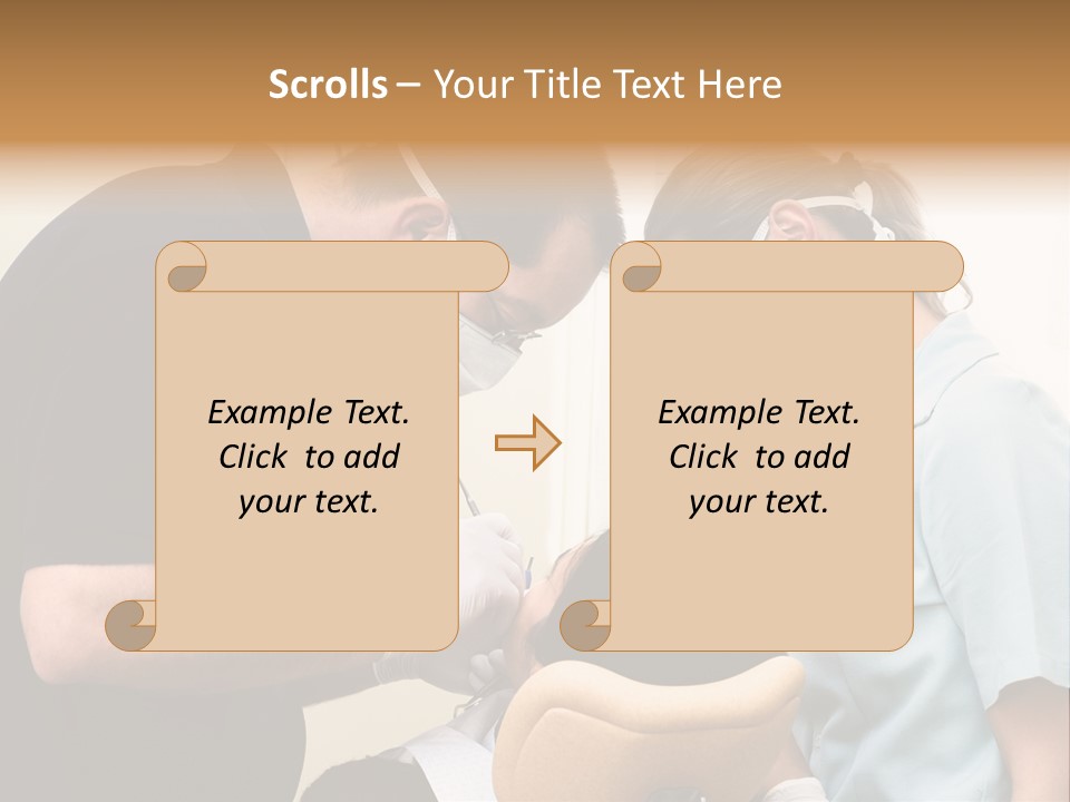 Young Female Patient Takes A Dental Attendance In The Dentist's Office. PowerPoint Template