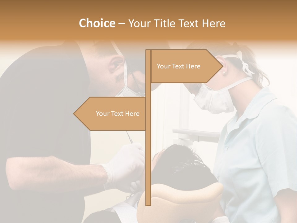 Young Female Patient Takes A Dental Attendance In The Dentist's Office. PowerPoint Template
