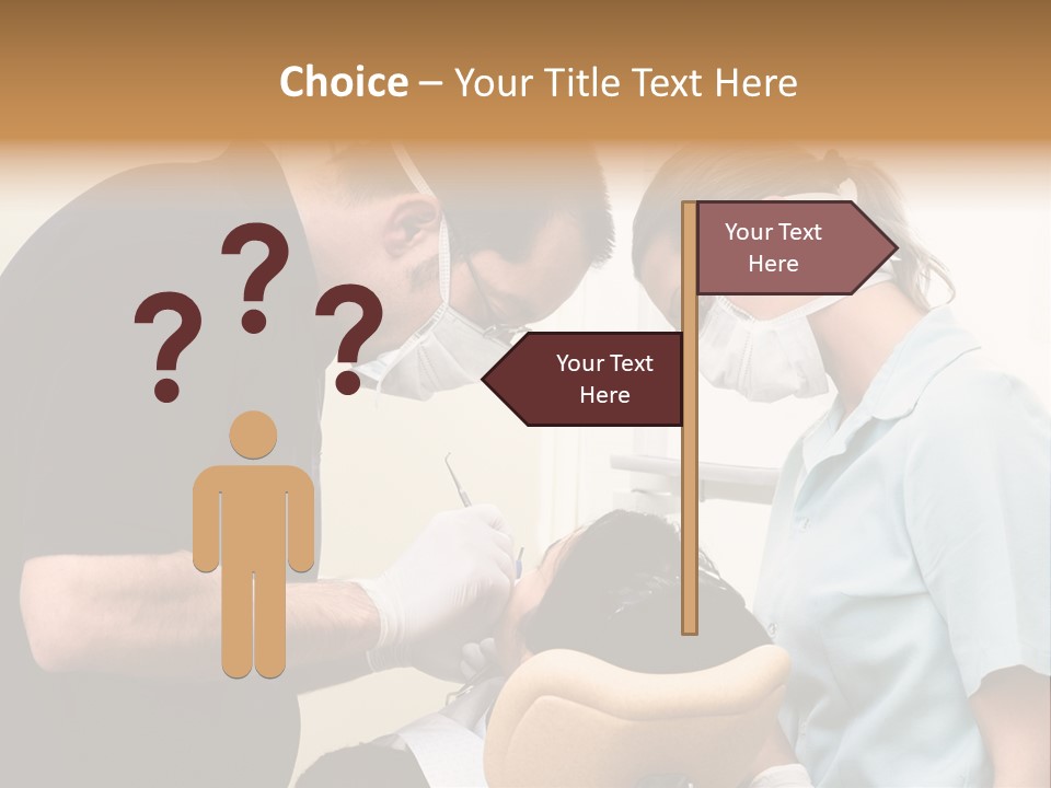 Young Female Patient Takes A Dental Attendance In The Dentist's Office. PowerPoint Template