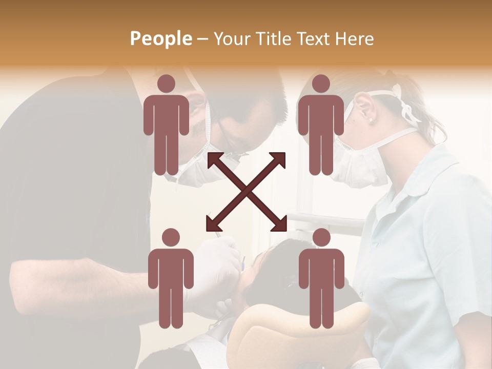 Young Female Patient Takes A Dental Attendance In The Dentist's Office. PowerPoint Template