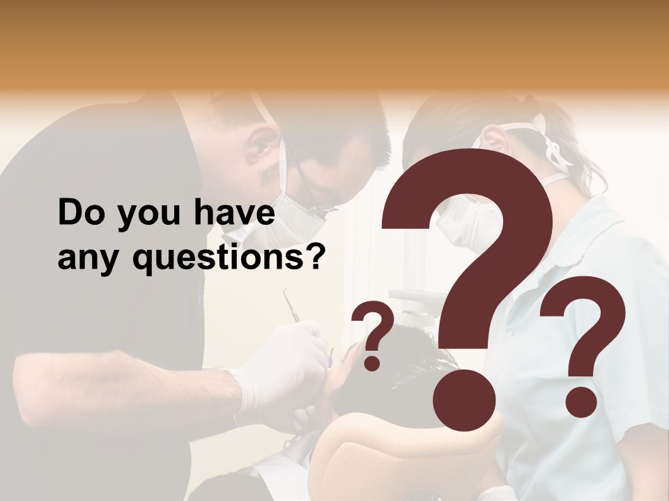 Young Female Patient Takes A Dental Attendance In The Dentist's Office. PowerPoint Template