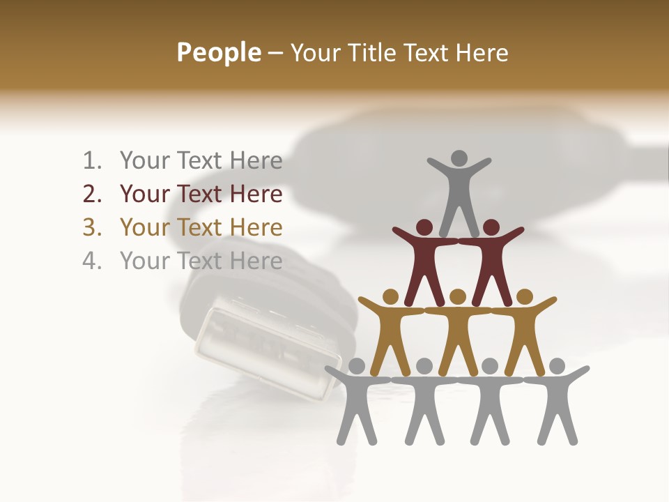 Close Up Of Computer Cables On A White Background PowerPoint Template