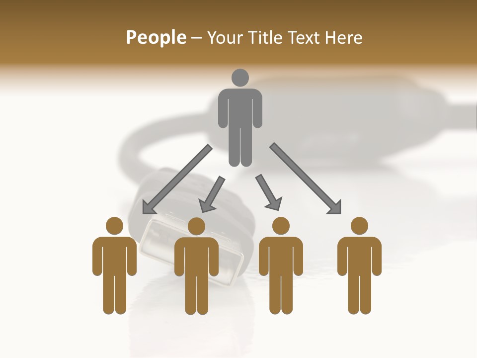 Close Up Of Computer Cables On A White Background PowerPoint Template